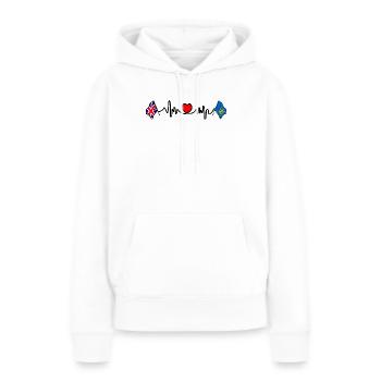 Suffolk & Great Britain Heartbeat - Frauen Premium Bio Hoodie - Weiß - Vorne - Julia (174cm)