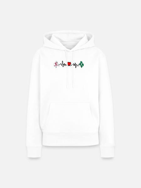 Devon & England Herzschlag - Frauen Premium Bio Hoodie - Weiß