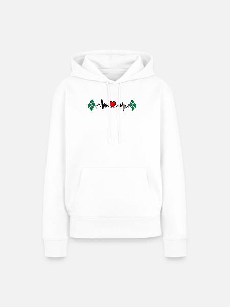 Devon-Flagge mit Herzschlag - Frauen Premium Bio Hoodie - Weiß
