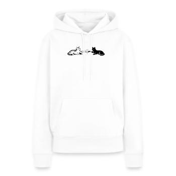 Les chats touchent les pattes Michelangelo - Sweat à capuche Premium bio Femme - blanc - Devant - Julia (174cm)