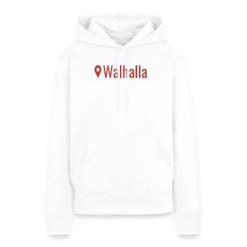 Lieu viking : Walhalla - Sweat à capuche Premium bio Femme - blanc - Devant - Julia (174cm)