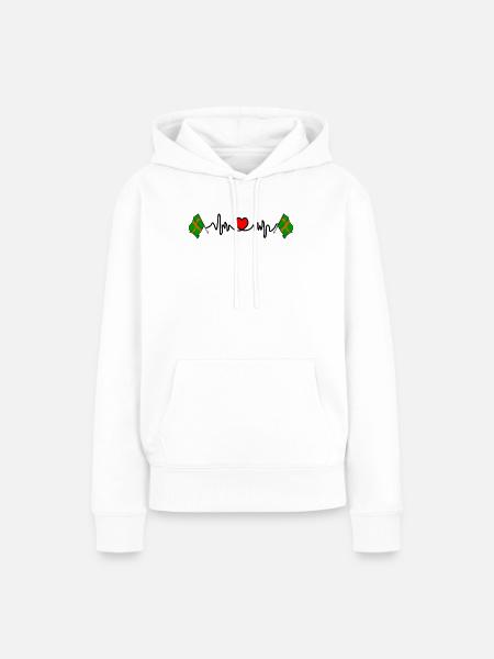 Nijmeger Wandelherzschlag - Frauen Premium Bio Hoodie - Weiß