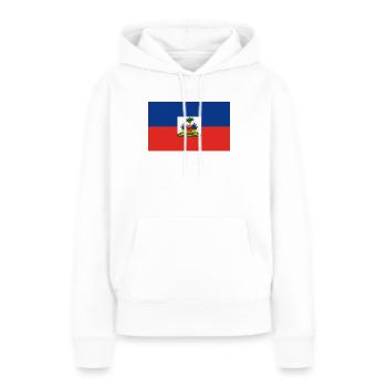 Haiti - Sweat à capuche Premium bio Femme - blanc - Devant - Julia (174cm)