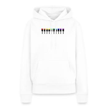 Pinceaux colorés - Sweat à capuche Premium bio Femme - blanc - Devant - Julia (174cm)
