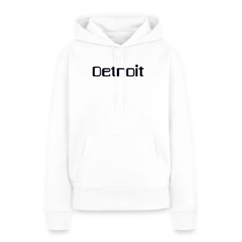 DETROIT - Frauen Premium Bio Hoodie - Weiß - Vorne - Julia (174cm)