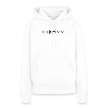 Ghetto blaster ECG battement de cœur - Sweat à capuche Premium bio Femme - blanc - Devant - Julia (174cm)