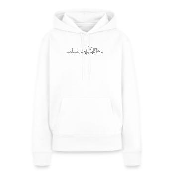 Skilift Piste Ski Herz Puls - Frauen Premium Bio Hoodie - Weiß - Vorne - Julia (174cm)