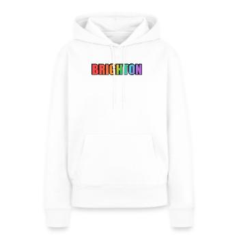 Brighton UK LGBTQ Rainbow Gay Pride - Frauen Premium Bio Hoodie - Weiß - Vorne - Julia (174cm)