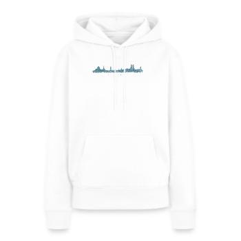 München Skyline (Vintage/Blau) - Frauen Premium Bio Hoodie - Weiß - Vorne - Julia (174cm)