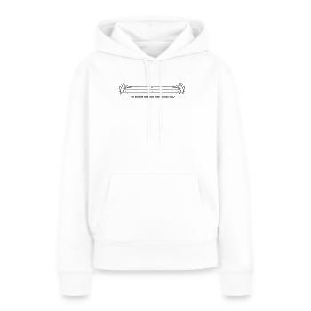 Table longue de teckel riche en sel et burlesque - Sweat à capuche Premium bio Femme - blanc - Devant - Julia (174cm)