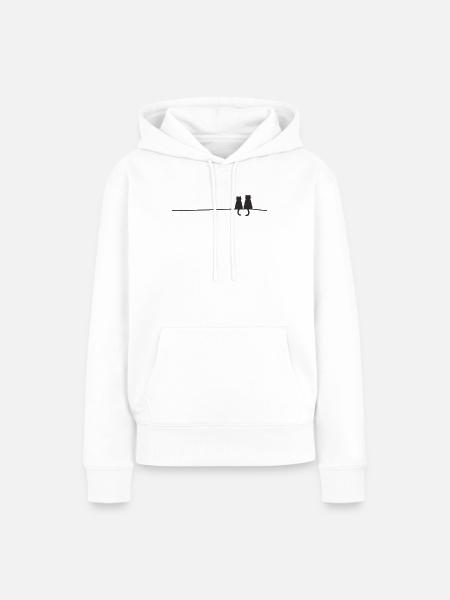 Katzensilhouetten - Frauen Premium Bio Hoodie - Weiß