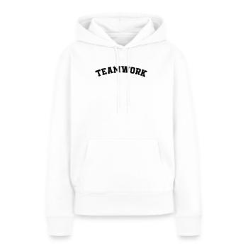 teamwork - Frauen Premium Bio Hoodie - Weiß - Vorne - Julia (174cm)