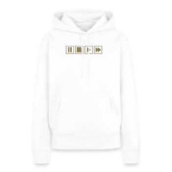 Retro Kassettenrekorder TV Nostalgie fernbedienung - Frauen Premium Bio Hoodie - Weiß - Vorne - Julia (174cm)