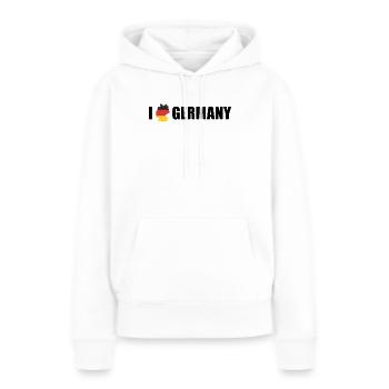 J’adore l’Allemagne et l’Allemagne - Sweat à capuche Premium bio Femme - blanc - Devant - Julia (174cm)