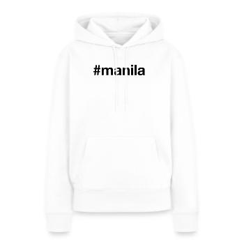 MANILA Hashtag - Frauen Premium Bio Hoodie - Weiß - Vorne - Julia (174cm)