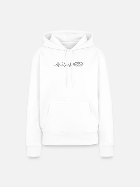 Skibrille Puls Herz - Frauen Premium Bio Hoodie - Weiß