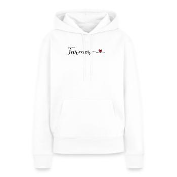 Farmer - Frauen Premium Bio Hoodie - Weiß - Vorne - Julia (174cm)