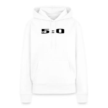 5:0, a perfect score - Frauen Premium Bio Hoodie - Weiß - Vorne - Julia (174cm)