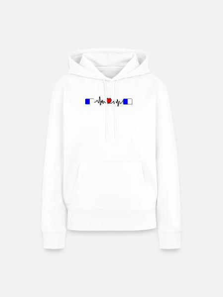 Spa Racing Heartbeat - Frauen Premium Bio Hoodie - Weiß