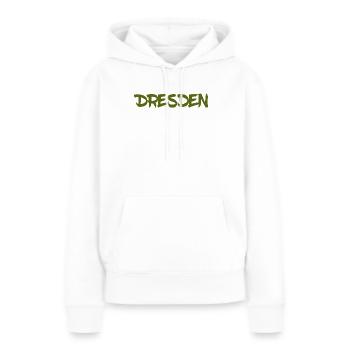 Dresden - Sachsen - Frauenkirche - Zwinger - Elbe - Frauen Premium Bio Hoodie - Weiß - Vorne - Julia (174cm)