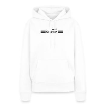 Ce soir On Breizh ! - Sweat à capuche Premium bio Femme - blanc - Devant - Julia (174cm)