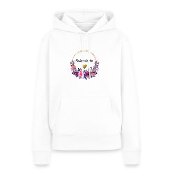 Junggesellinnenabschied Bride to be Blumenkranz - Frauen Premium Bio Hoodie - Weiß - Vorne - Julia (174cm)