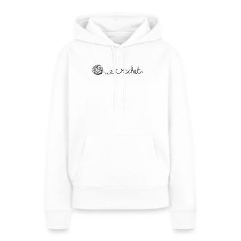 Häkel Liebe – Garnknäuel Line Art Design - Sweat à capuche Premium bio Femme - blanc - Devant - Julia (174cm)