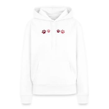 Zweifarbige rote Pfotenabdrücke - Frauen Premium Bio Hoodie - Weiß - Vorne - Julia (174cm)
