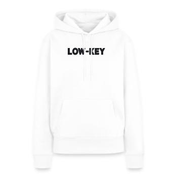 Zurückhaltende – entspannte flämische Atmosphäre - Frauen Premium Bio Hoodie - Weiß - Vorne - Julia (174cm)