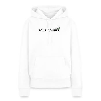 Tout_donner_ecologie - Sweat à capuche Premium bio Femme - blanc - Devant - Julia (174cm)