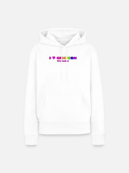 I Love Gendern Geschenkidee Pro Gendern - Frauen Premium Bio Hoodie - Weiß