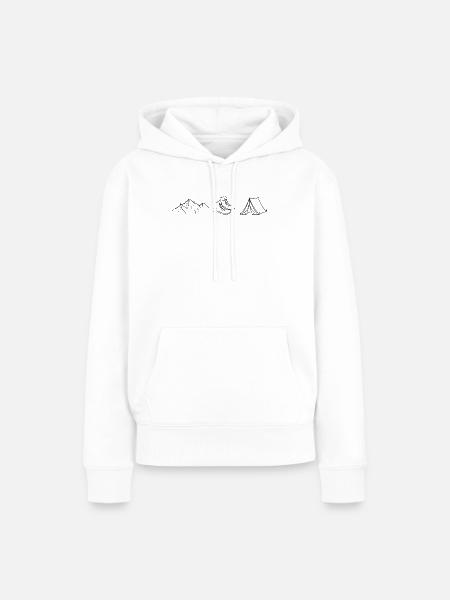 Berge Wandern Camping - Frauen Premium Bio Hoodie - Weiß