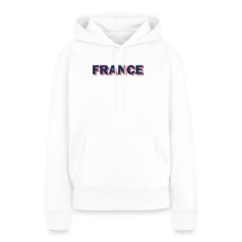 France - Sweat à capuche Premium bio Femme - blanc - Devant - Julia (174cm)