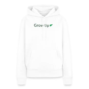 Grow up mit grünen Dreieck - Frauen Premium Bio Hoodie - Weiß - Vorne - Julia (174cm)