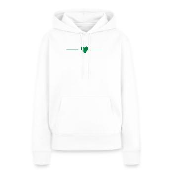 Grünes Herz | Minimal Love Design - Frauen Premium Bio Hoodie - Weiß - Vorne - Julia (174cm)