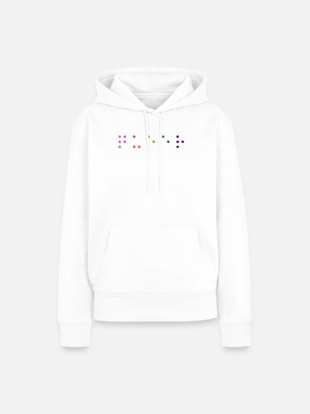 Queer Braille - Frauen Premium Bio Hoodie - Weiß