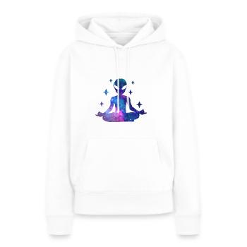 Alien Galaxy Yoga - Sweat à capuche Premium bio Femme - blanc - Devant - Julia (174cm)