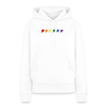 STERNE MIT LGTB-FARBEN - Frauen Premium Bio Hoodie - Weiß - Vorne - Julia (174cm)