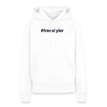FREESTYLER Hashtag - Frauen Premium Bio Hoodie - Weiß - Vorne - Julia (174cm)