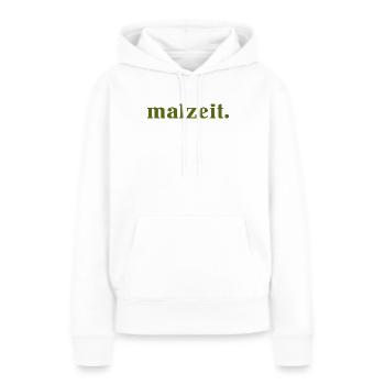 malzeit - Diction cool - Repas - Bon appétit - Sweat à capuche Premium bio Femme - blanc - Devant - Julia (174cm)