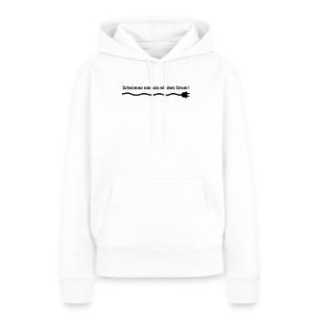 Schwimme niemals mit dem Strom - Frauen Premium Bio Hoodie - Weiß - Vorne - Julia (174cm)