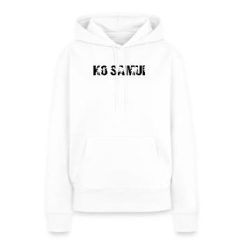 Palmiers Ko Samui Thaïlande - Sweat à capuche Premium bio Femme - blanc - Devant - Julia (174cm)