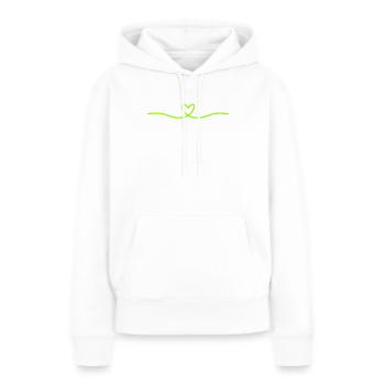 Minimal Herz Linie | Grünes Herz Design - Frauen Premium Bio Hoodie - Weiß - Vorne - Julia (174cm)