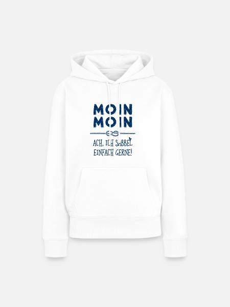 Moin Kapitän maritimer Schnack - Frauen Premium Bio Hoodie - Weiß