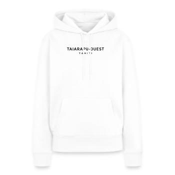 Taiarapu West-Tahiti Typografie - Frauen Premium Bio Hoodie - Weiß - Vorne - Julia (174cm)
