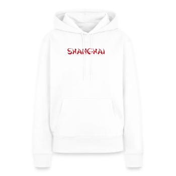 SHANGHAI - Sweat à capuche Premium bio Femme - blanc - Devant - Julia (174cm)