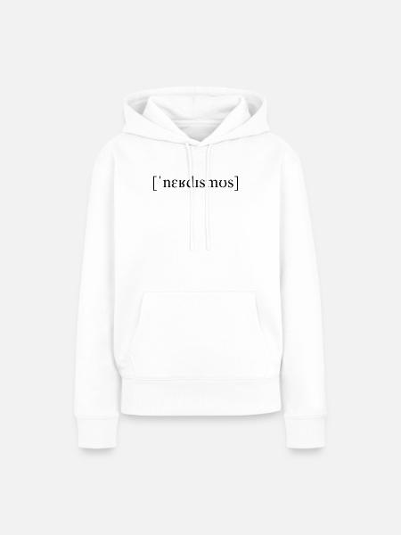 Lautschrift Nerdismus - Frauen Premium Bio Hoodie - Weiß
