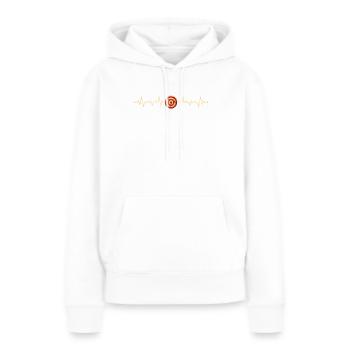 Le battement de cœur rencontre la cible - Sweat à capuche Premium bio Femme - blanc - Devant - Julia (174cm)