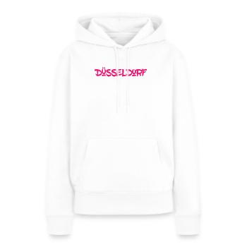 Düsseldorf - NRW - Rhein - Königsallee - Kö - Frauen Premium Bio Hoodie - Weiß - Vorne - Julia (174cm)