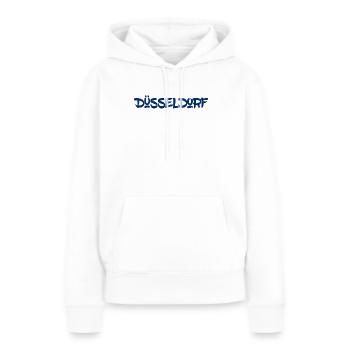Düsseldorf - NRW - Rhein - Königsallee - Kö - Frauen Premium Bio Hoodie - Weiß - Vorne - Julia (174cm)